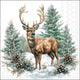 Tovaglioli Ambiente cervo invernale 25x25 cm carta bianca mix FSC