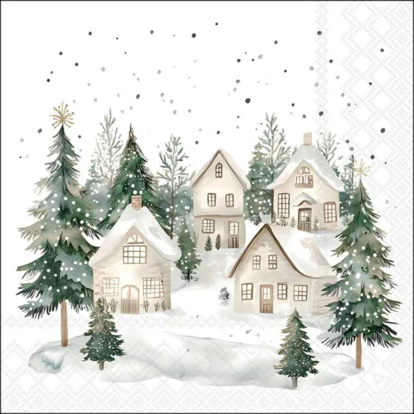 Ambiente servilletas casas nevadas 33x33cm papel FSC mix