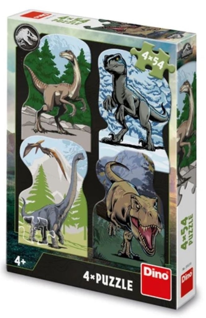 Dinosaurus puzzle 4 x 54 pezzi del tuo dino preferito
