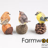 Farmwood animals tuinbeeld vogel op noot 5x3x6 cm