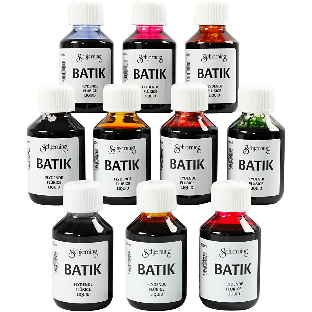 Pintura Schjerning batik, varios colores, 10x100 ml 1 caja