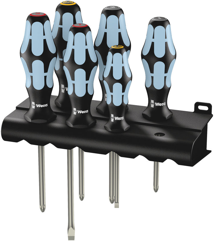 Wera 3334 3350 3355 6 schroevendraaier-set, rvs + houder, 6 -delig - 1 stuk(s) - 05032063001