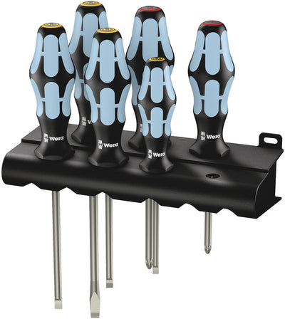 WERA 3334 6 Juego de destornillador, acero inoxidable + soporte, 6 partes