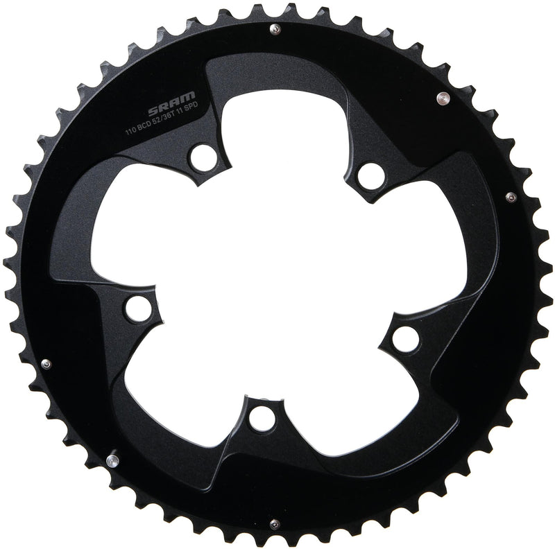 Sram kettenblatt road double chain ring roaddoub. 52t alu f. red black