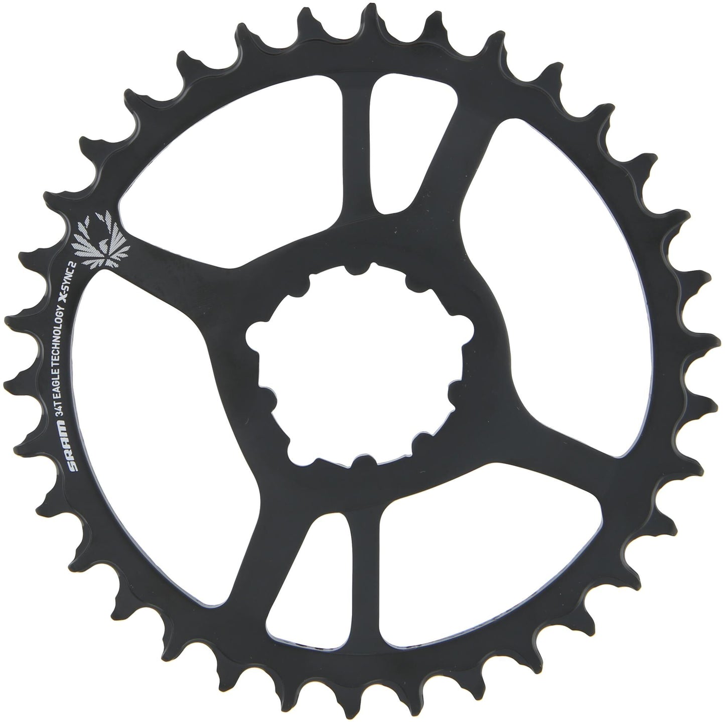 Anello a catena Sram X-Sync2 34 Denti in acciaio nero