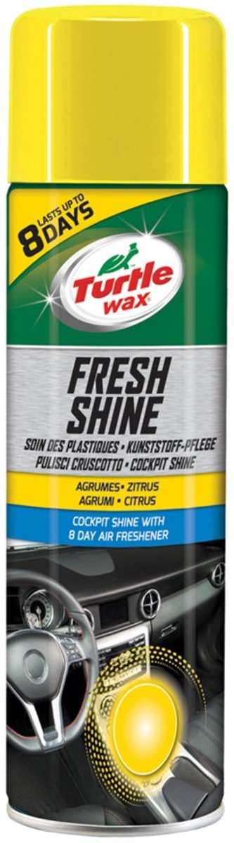 Turtle Wax gl Fresh Shine Citrus - per tutte le parti interne in plastica - ha un effetto pulente - antistatico - dona lucentezza - con fresco profumo di agrumi - 500ml
