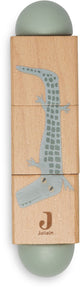 Jollein - rompecabezas giratorio de madera - juguetes de madera - jambo de la selva - animales de la selva - 100% fsc