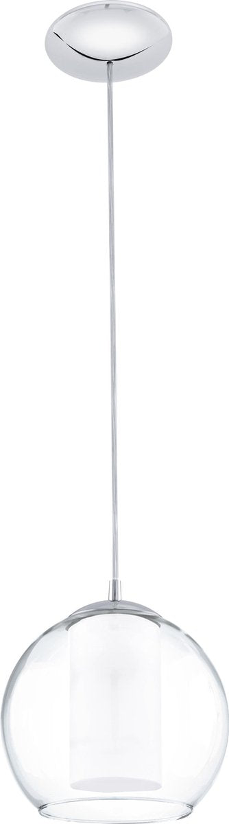 Eglo bolsano - hanglamp - 1 lichts - ø200mm. - chroom - wit, helder