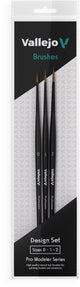 Pennello hobby Vallejo - set pennelli design valb01991 - pelo naturale - misure 0 1 e 2 pennello