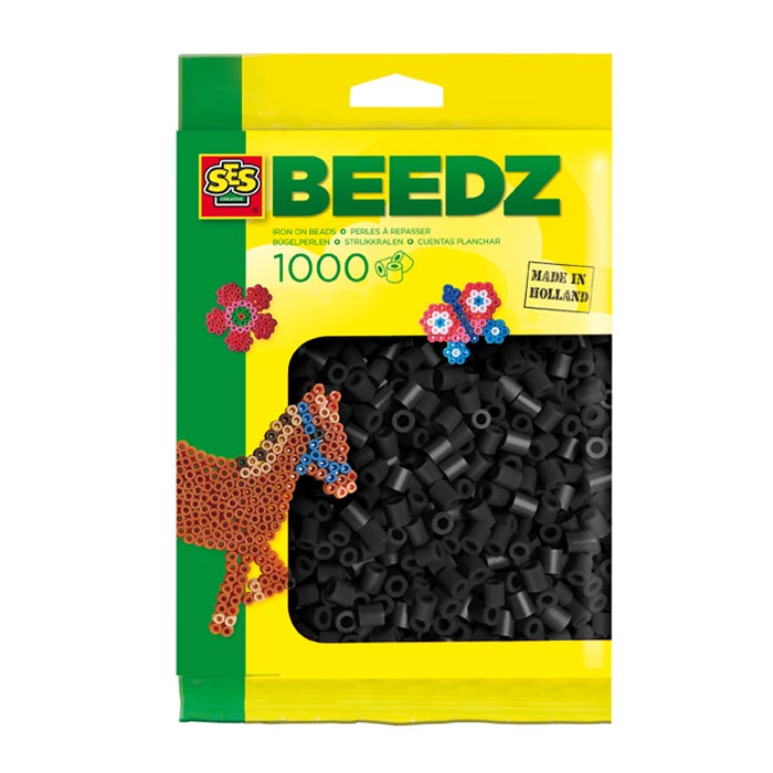 Beads de hierro SES - Negro, 1000.