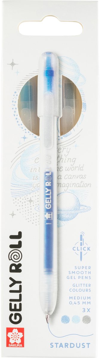 Sakura • gelly roll retractable stardust set sky blue silver blue 3pcs