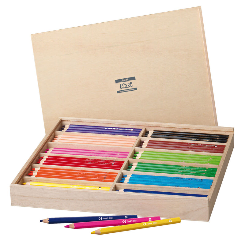 Lápices de colores Creall Maxi en la caja de almacenamiento, 147dlg.