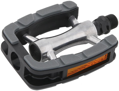 Union pedalen SP-823, Aluminium non slip. Grijs zwart. 9 16 draad (hangverpakking)