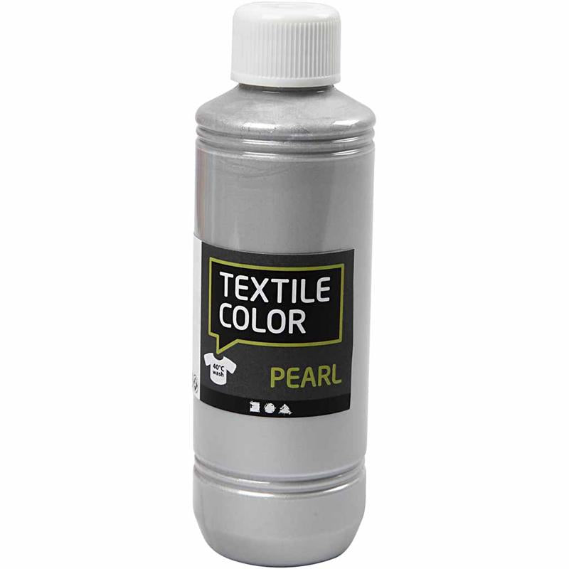 Creative Company Textile Colowing Testile Paint Silver Pearl, 250ml