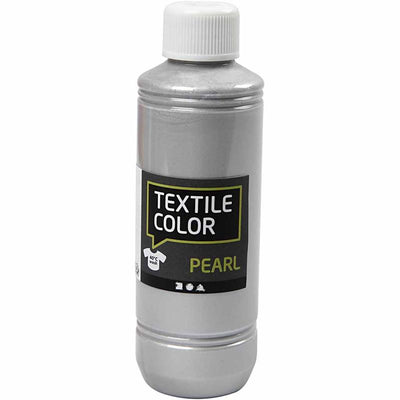 Creativ Company Textil Color que cubre la pintura textil Pearl Silver Pearl, 250ml
