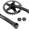 Kgs crankstel fausto 36t | 127mm | staal | zwart