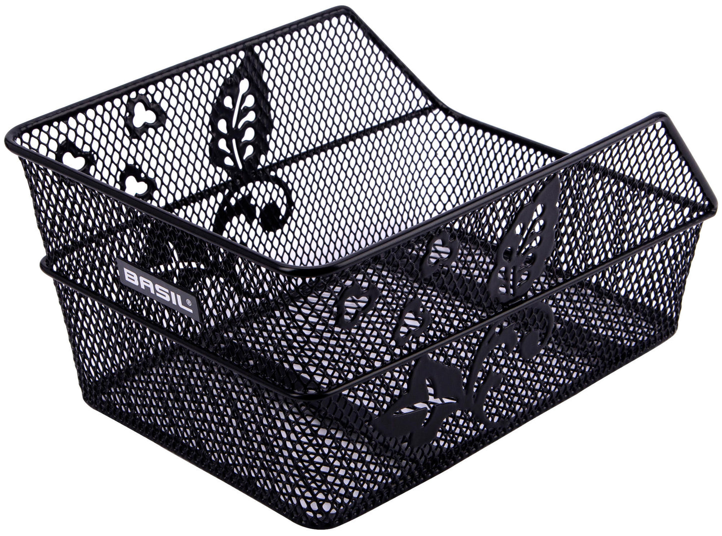 Basil Cento Flower S - fietsmand - achterop - zwart