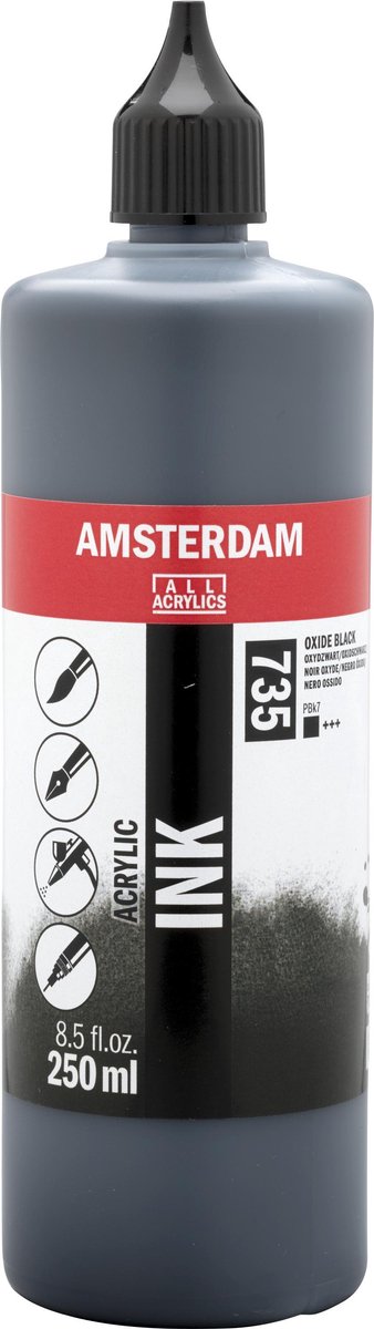 Amsterdam acrylic ink bottle 250 ml oxydblack 735