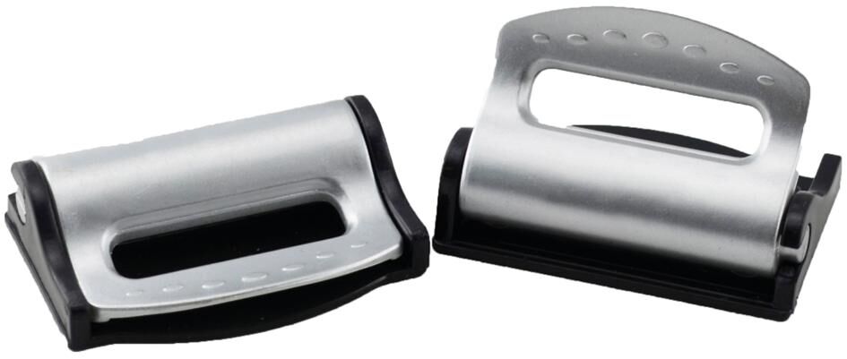 Par de tapones de cinturón de seguridad HP, plata negra