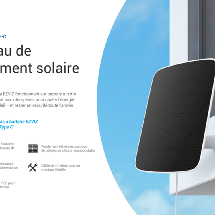 Ezviz 1071082 - panel solar tipo-c max 6.18w | 1 pieza