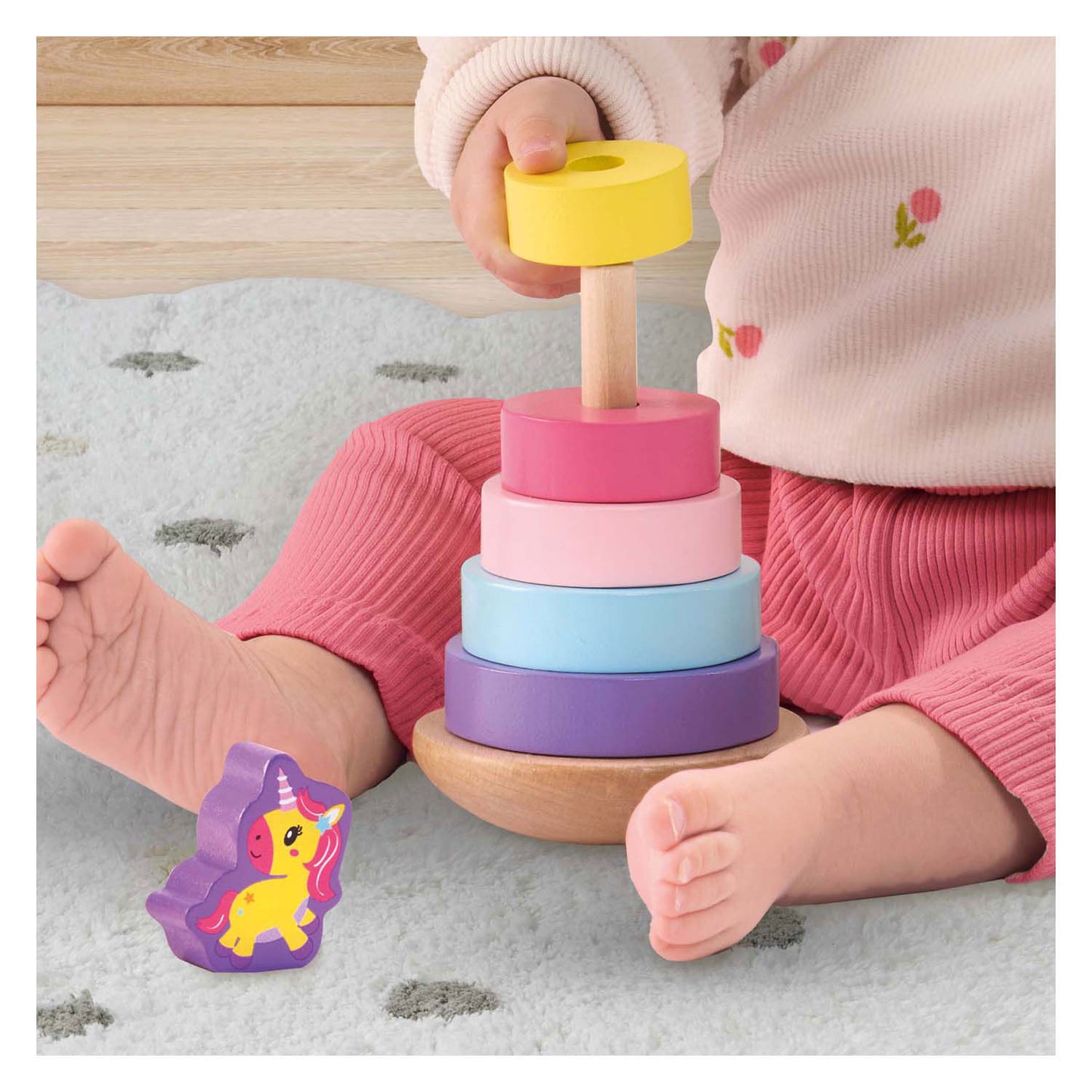 SES WOODEN STACK TOWER UNICORN