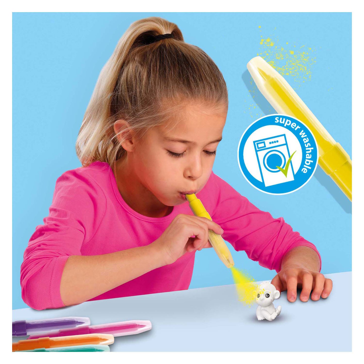 Ses creative ses blow airbrush pens - safari dieren, 6st.