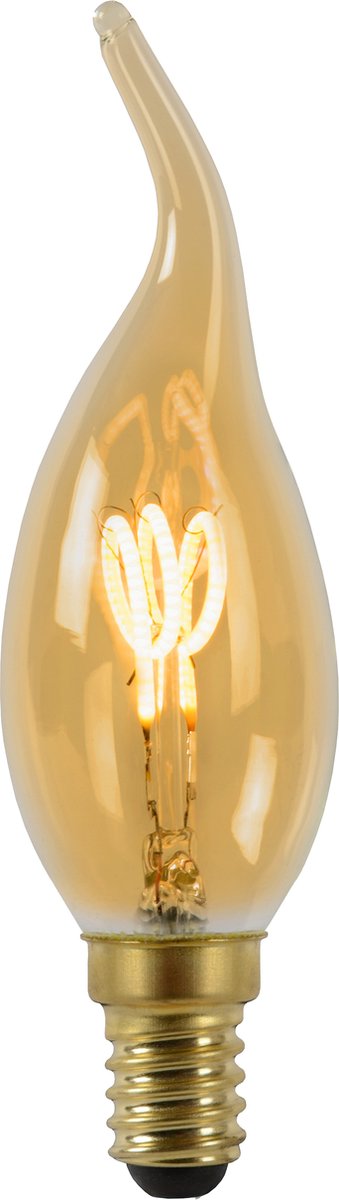 Lucide ct35 - filament lamp - ø 3,5 cm - led dimbaar - e14 - 1x3w 2200k - amber