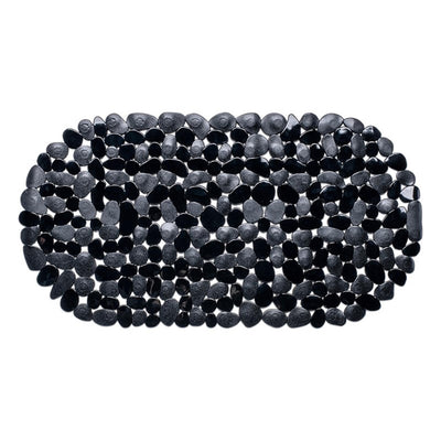 Tappetino da bagno Wicotex antiscivolo pietre 68x35 cm nero
