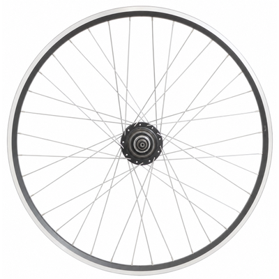Rueda trasera Shimano buje nexus 7 de 28 pulgadas (negro) - llanta zac2000 (plata negra) con radios de acero inoxidable - para freno de disco