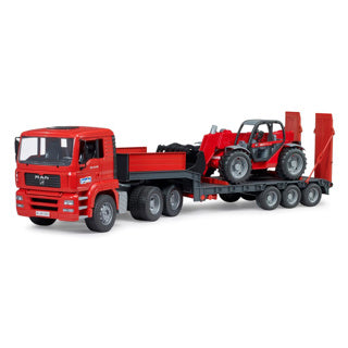 Bruder Man TGA Low -cargador con Manitou MLT633 Muyergrafi