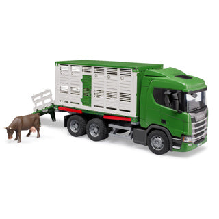 Bruder Scania Super 560R Veepersportwagen con 1 vaca