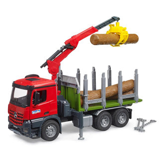 Bruder MB AROCS Wood Truck con grúa de carga y agarre