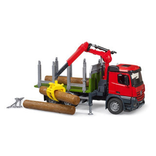 Bruder MB AROCS Wood Truck con grúa de carga y agarre