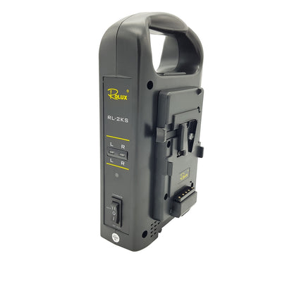 Caricatore a doppia batteria Rolux RL-2ks per batteria a V-Mount