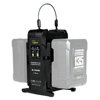 Rolux Double Fast Charger RL-CH240S per batteria a V-Mount