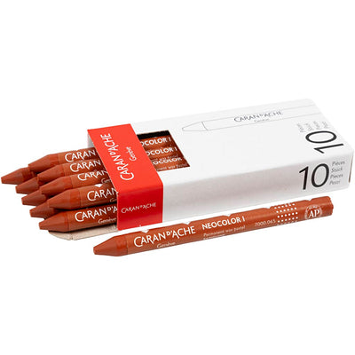 Caran dache caran d'ache neocolor i, l: 10 cm, spess. 8,5 mm, ruggine (065), 10 pezzi 1 scatola