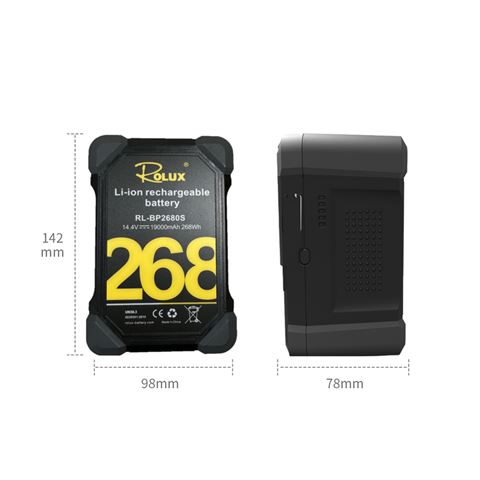Rolux Smart V-Mount Battery RL-BP2680S 268W. 14.4V 19000MAH