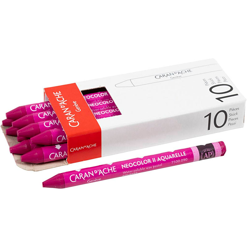 Caran dache caran d'ache neocolor ii, l: 10 cm, spess. 8,5 mm, cremisi (090), 10 pezzi 1 scatola
