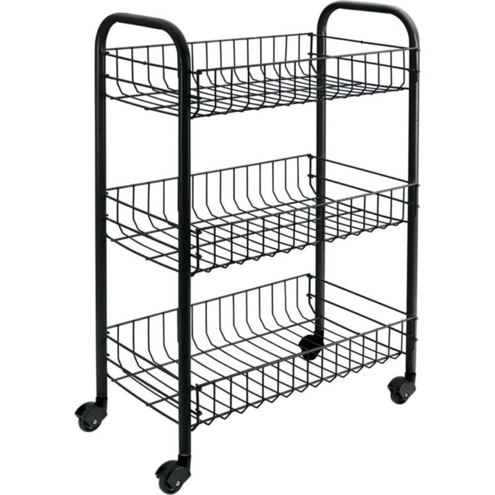Tomado-Metaltex Tomado-Metaltex Siena Kitchen Trolley con ruote 41x23x63 cm nero