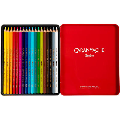 Lápices acuarelables Caran dache caran d'ache supracolor ii, l: 17 cm, mina 3,8 mm, varios colores, 18 piezas 1 caja