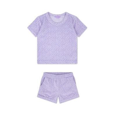 Leopard | lila meisjes set strand - terry