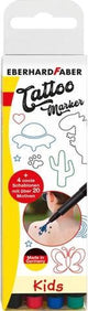 Pennarelli per tatuaggi Eberhard faber - bambini - 4 pezzi - rosso, verde, blu, nero - ef-559504