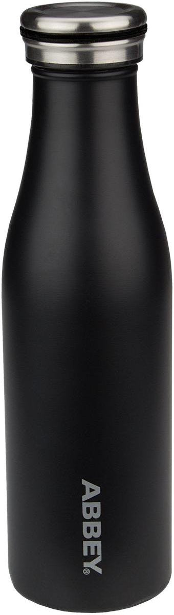 Botella para beber de doble pared Abbey - victoria - 0,45 l - negro plateado - 0,45 l