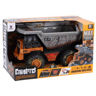 Tipping truck construction with light and sound