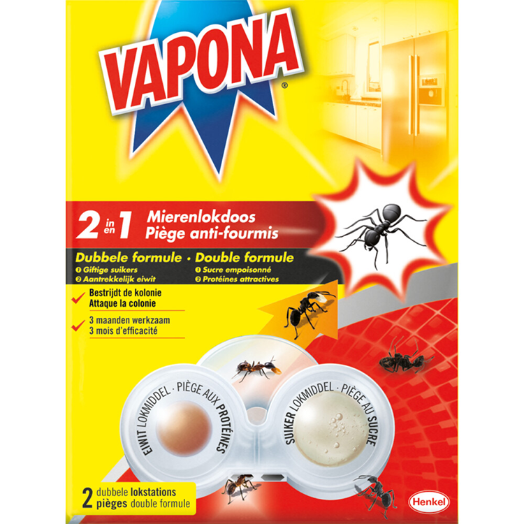 Vapona 1069957 - Caja de cebo para hormigas 2 en 1 doble | 10 piezas