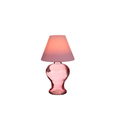 Ideas 4 seasons glass tealight lamp soft pink h16cm