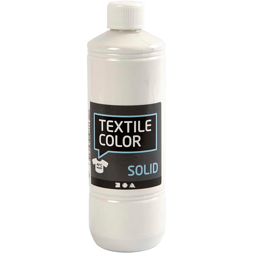 Creativ company textielkleur, dekkend, dek wit, 500 ml 1 fles
