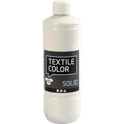 Creativ company textielkleur, dekkend, dek wit, 500 ml 1 fles