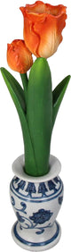 Hd collection kaarsenhouder tulp polyresin 9,5x9x35cm