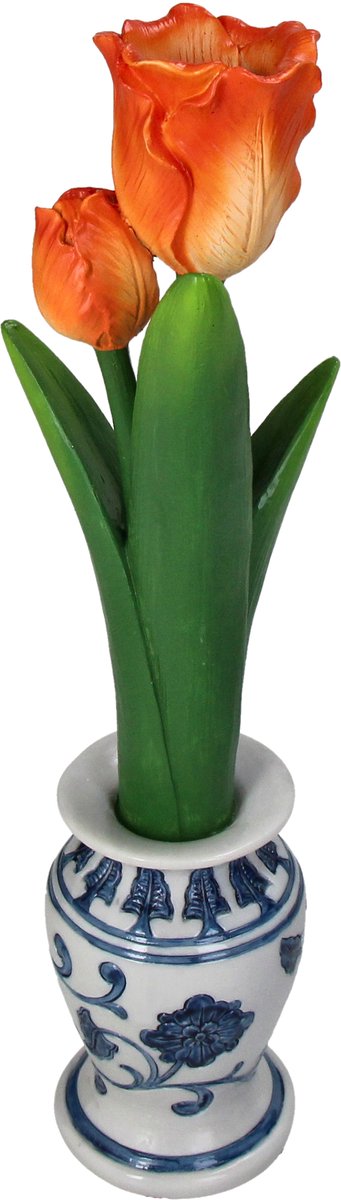Portavelas hd collection tulipán poliresina 9,5x9x35cm